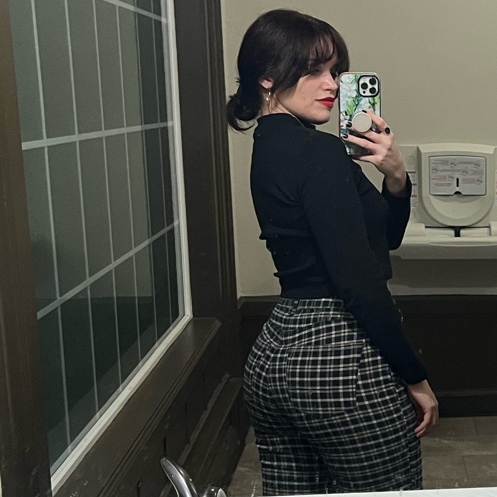 AE Plaid Mom Pant